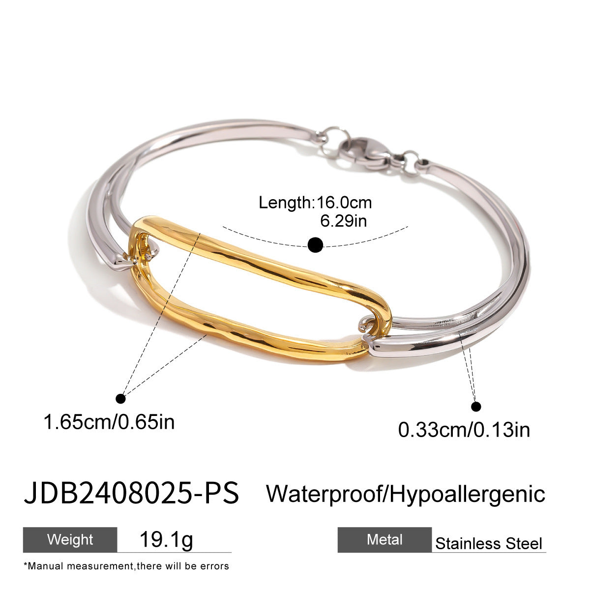 18K Stainless Steel Geometric Bracelet