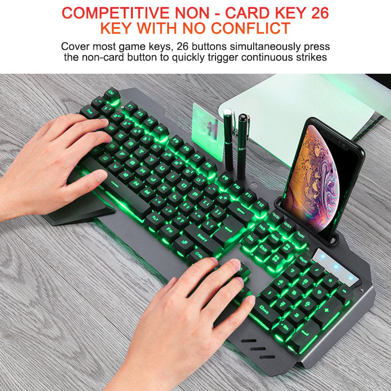 Ergonomic Wired Gaming Keyboard RGB