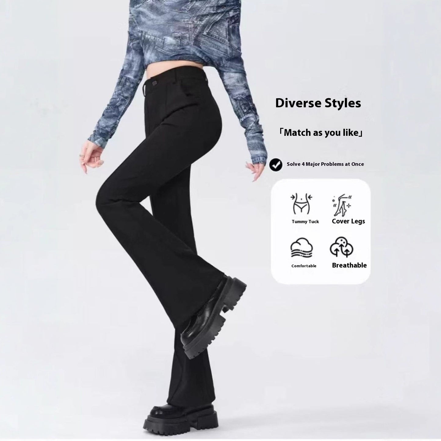 High Waist Slimming Flared Pants