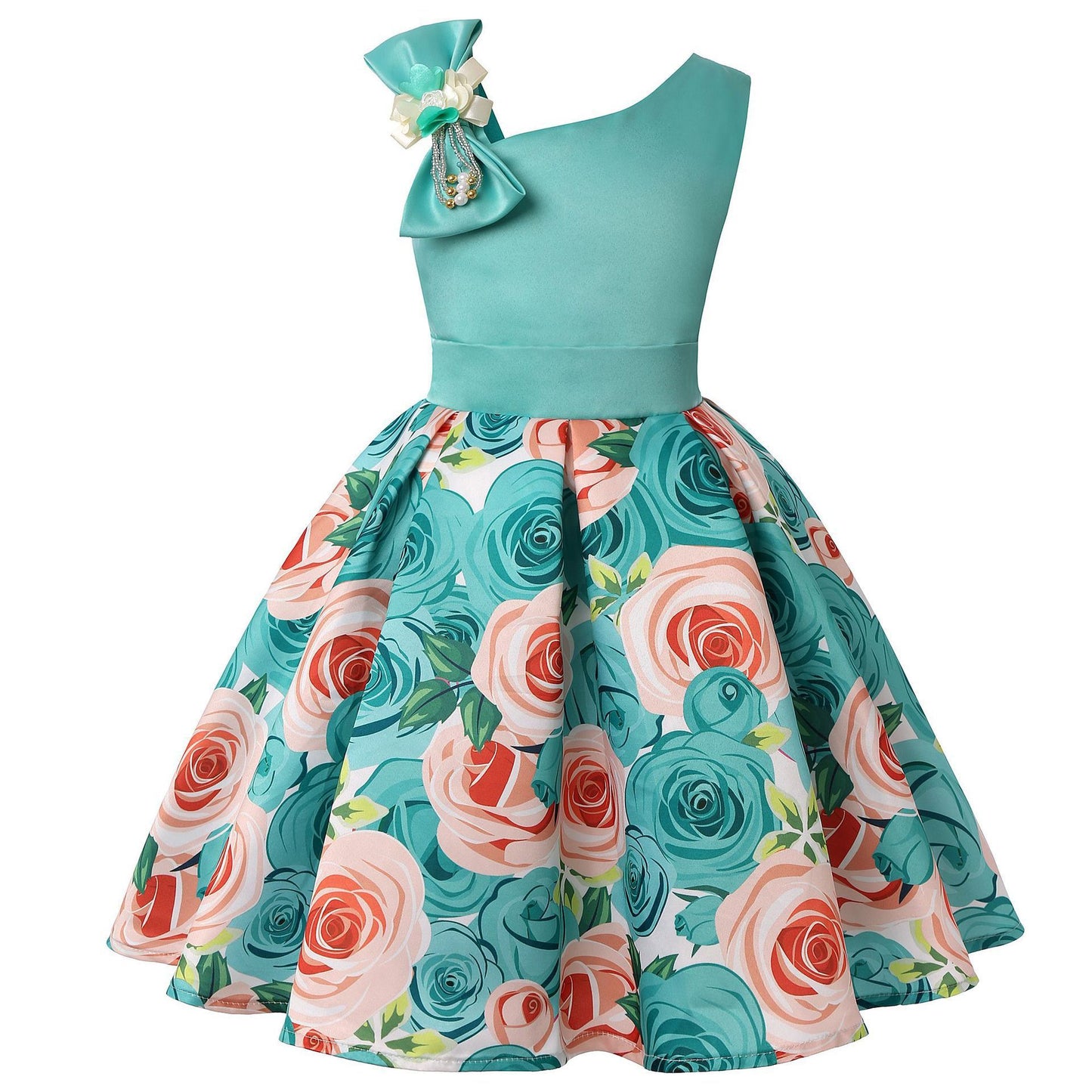 Girls' Princess Digital Print Dresses