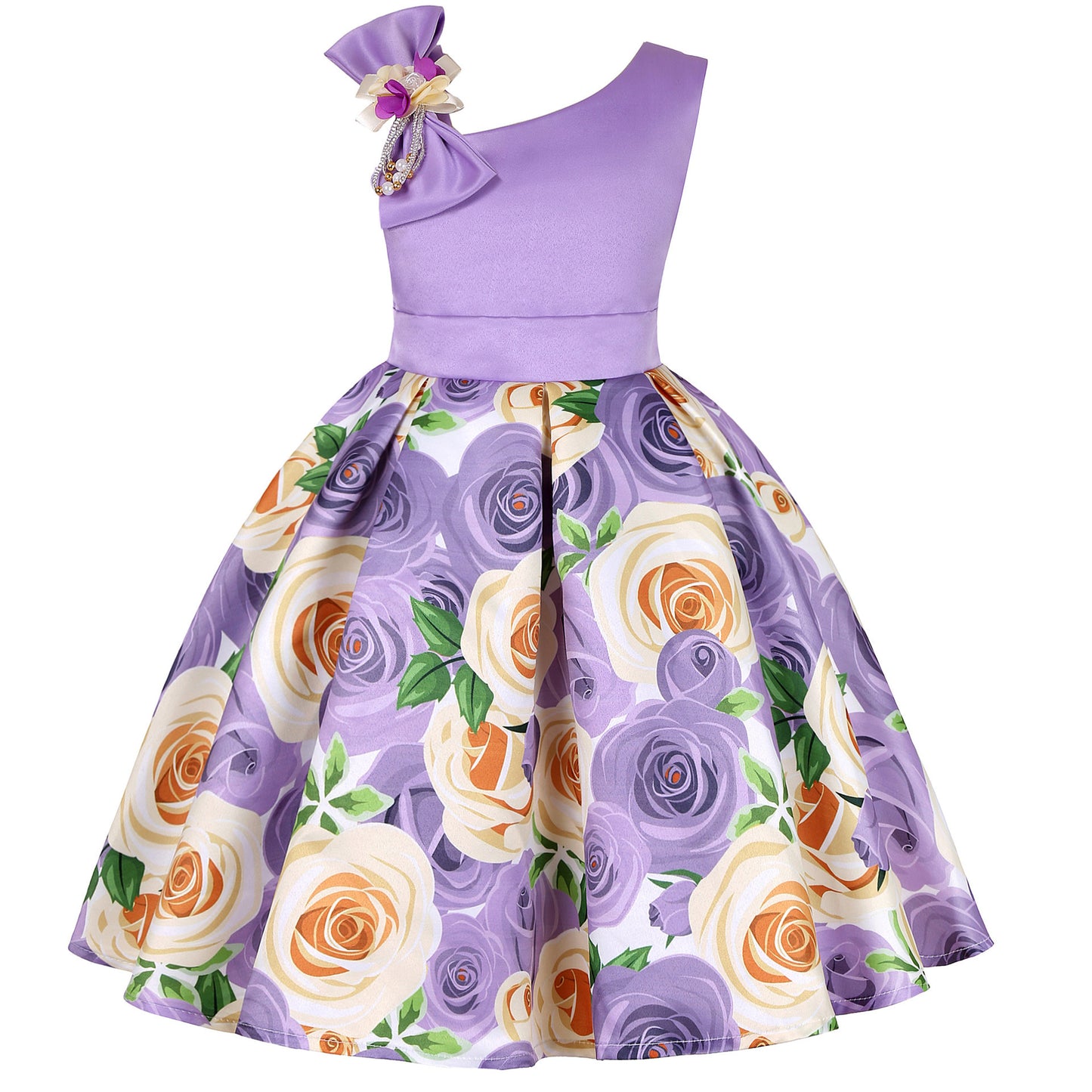 Girls' Princess Digital Print Dresses