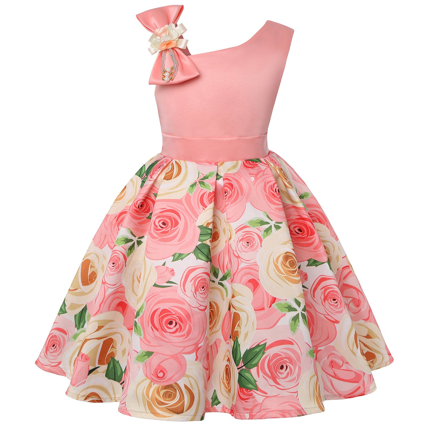 Girls' Princess Digital Print Dresses