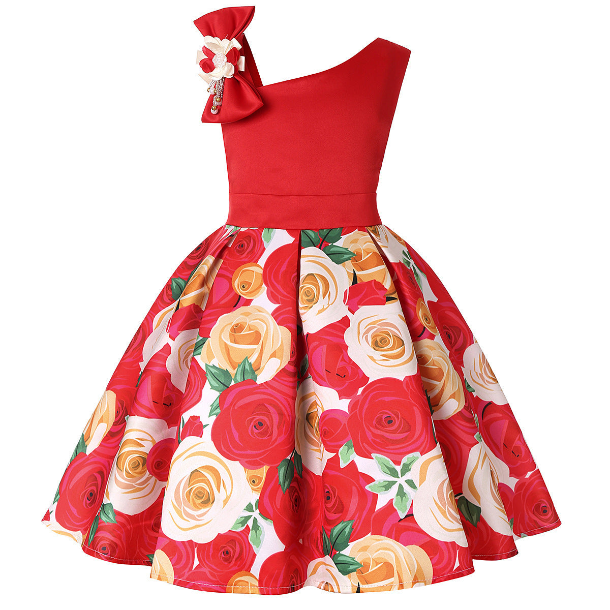 Girls' Princess Digital Print Dresses