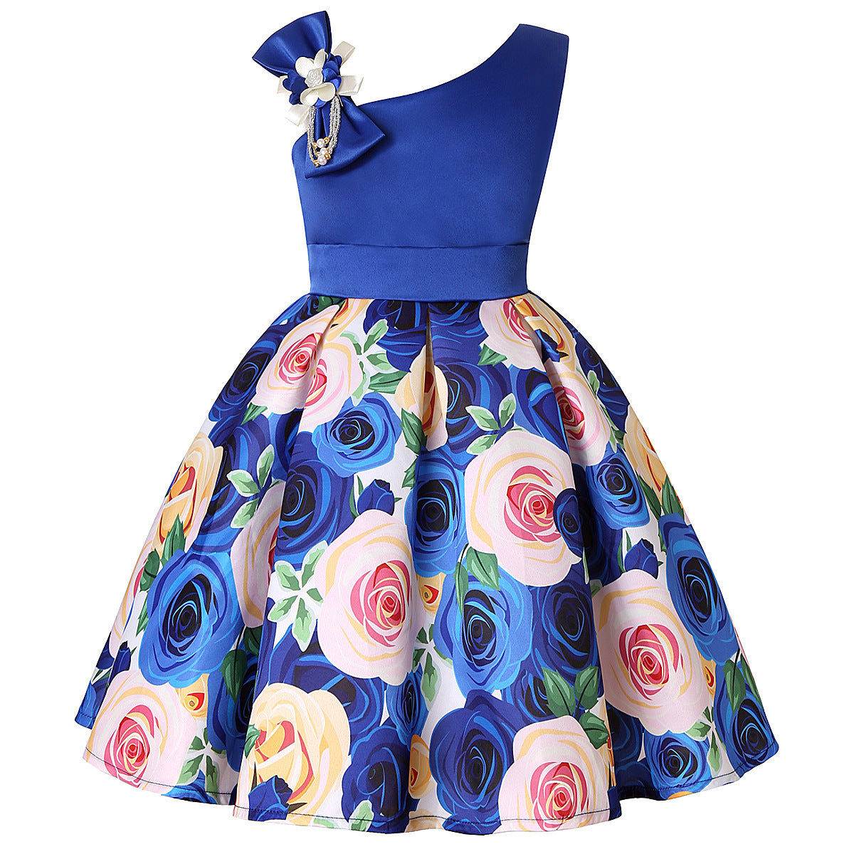 Girls' Princess Digital Print Dresses