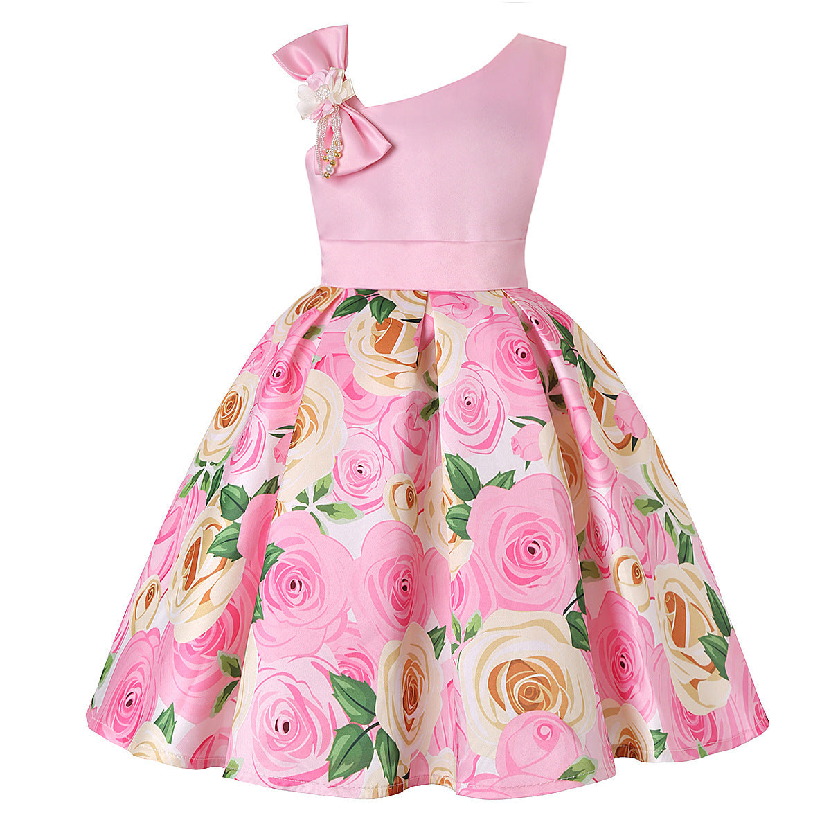 Girls' Princess Digital Print Dresses