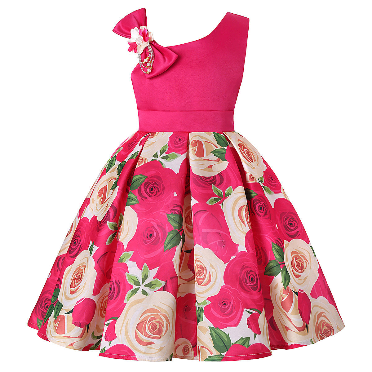 Girls' Princess Digital Print Dresses