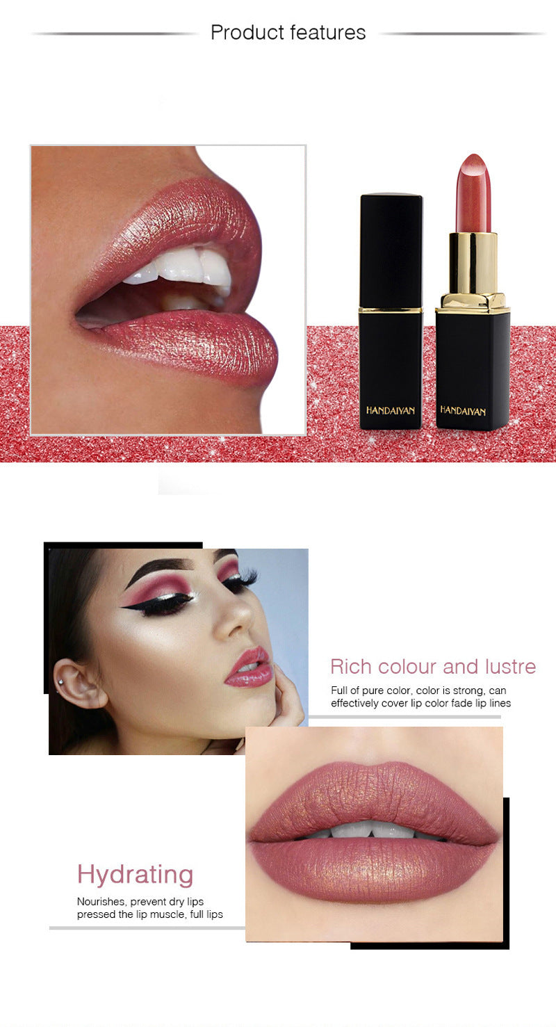 Shiny Metallic Pearlescent Gilt Lipstick