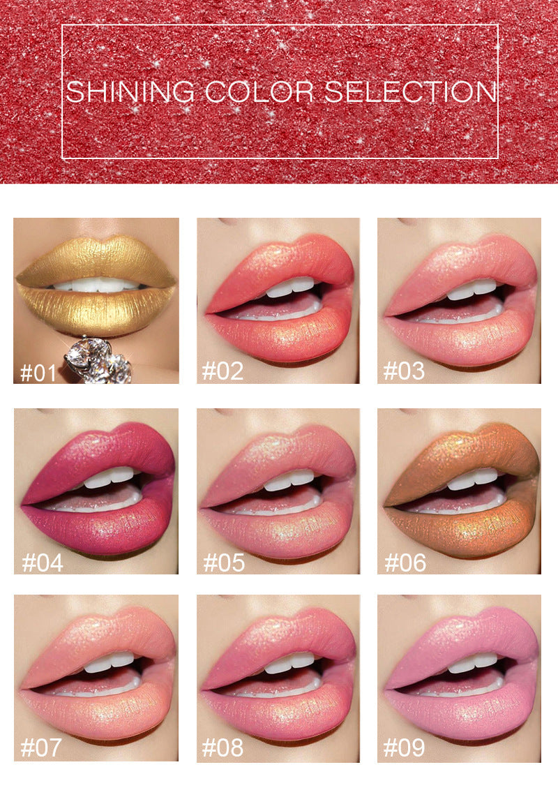 Shiny Metallic Pearlescent Gilt Lipstick