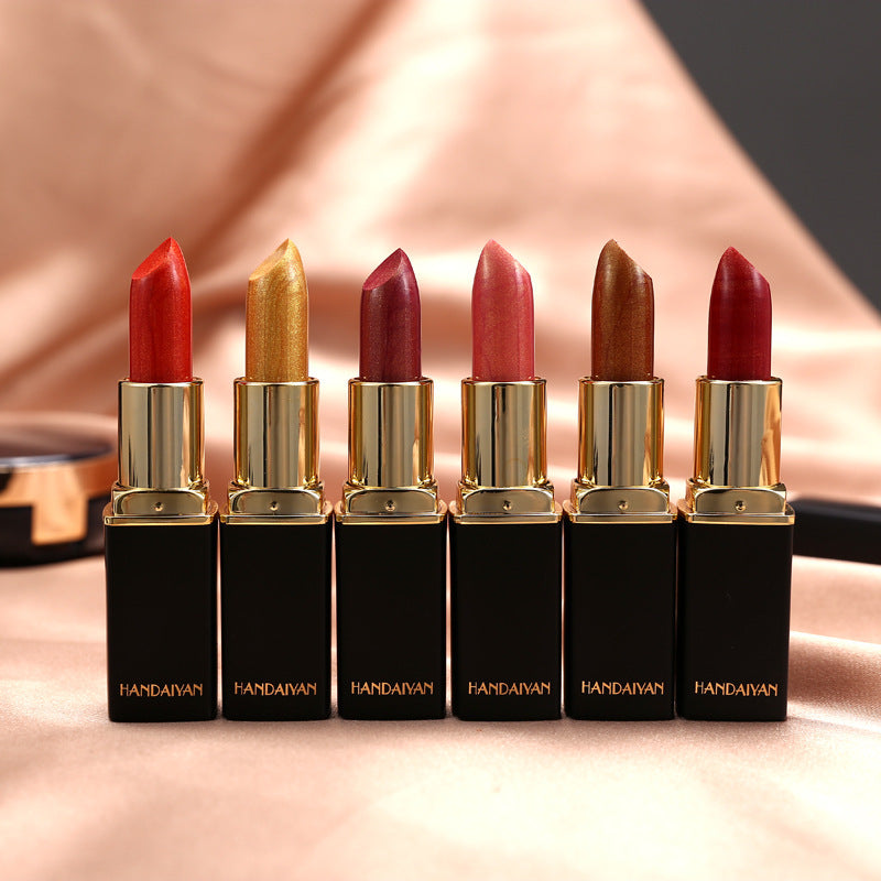 Shiny Metallic Pearlescent Gilt Lipstick