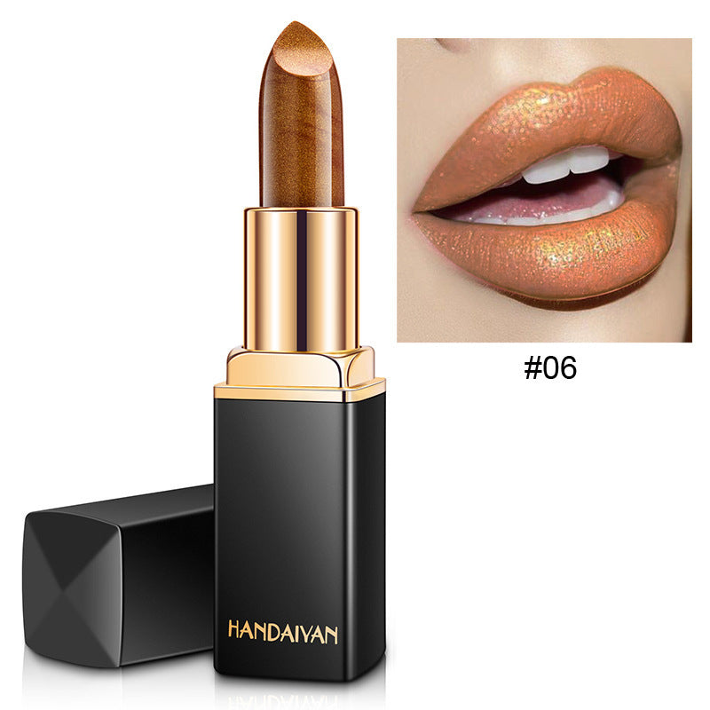Shiny Metallic Pearlescent Gilt Lipstick