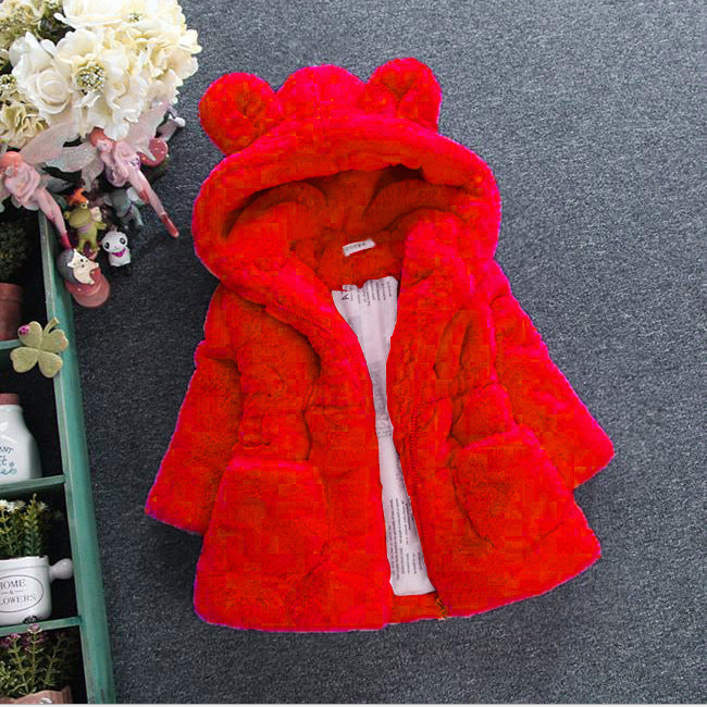 A Girl's Fur Coat for Autumn Winter