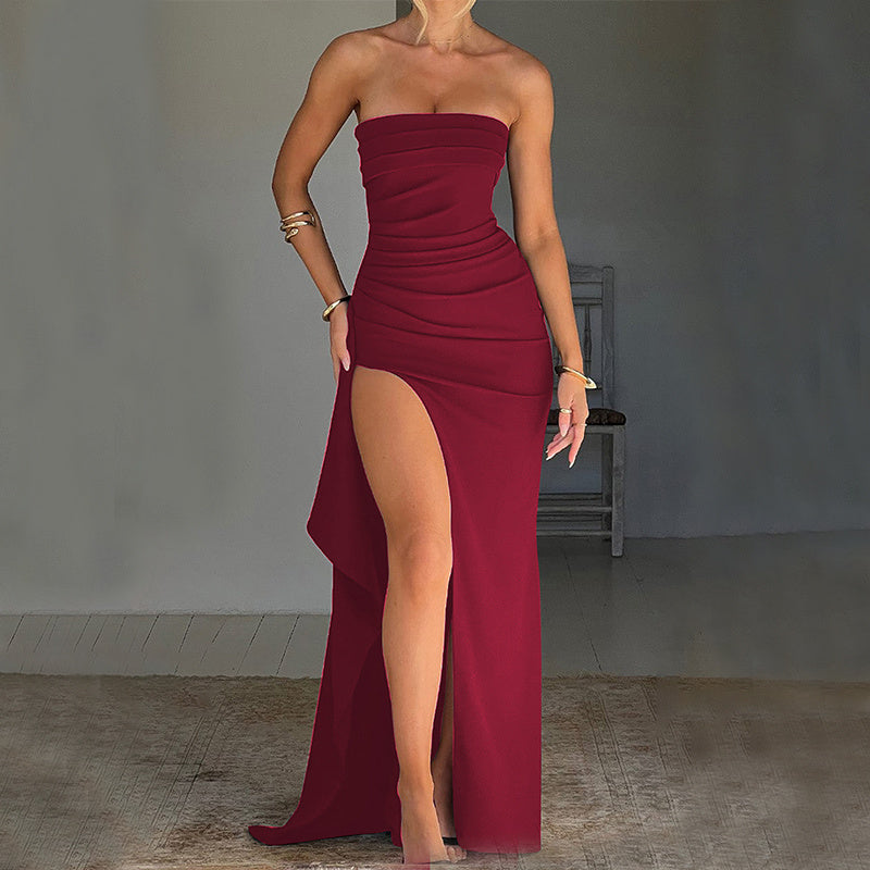 Strapless Split Long Dress for Women