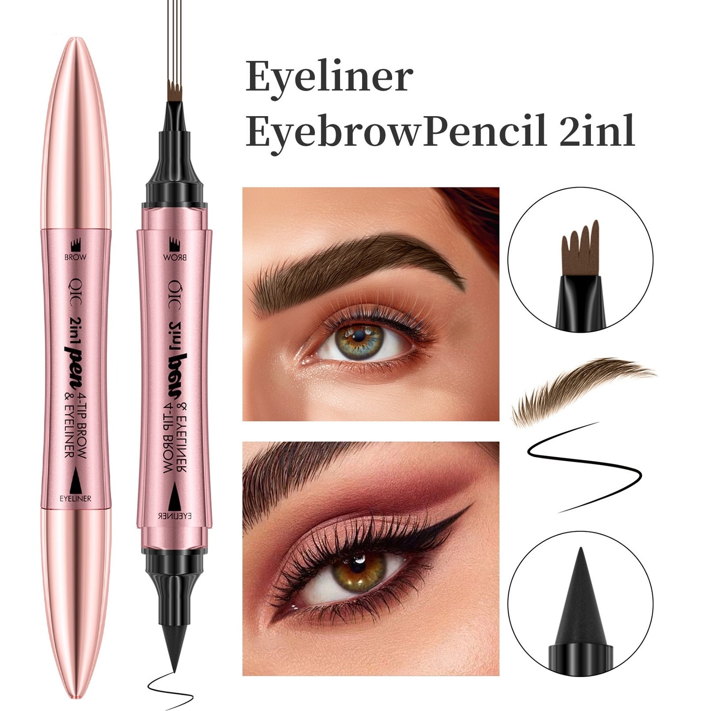 Double-headed 3D Four-fork Eyebrow