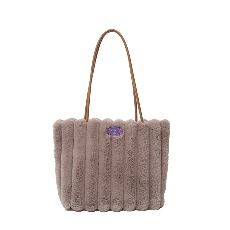 Autumn Winter Plush Casual Large Totes