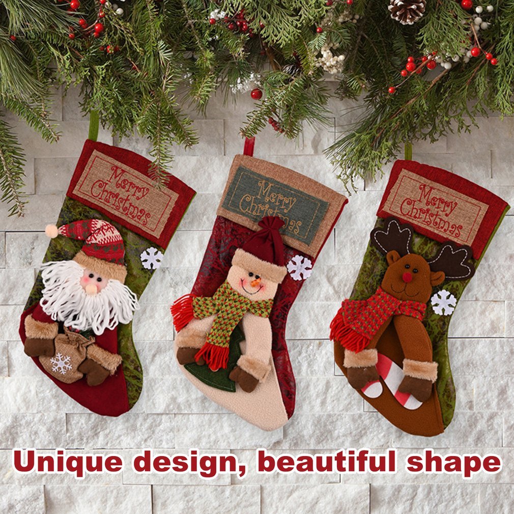 Christmas Stocking Socks Santa Decor