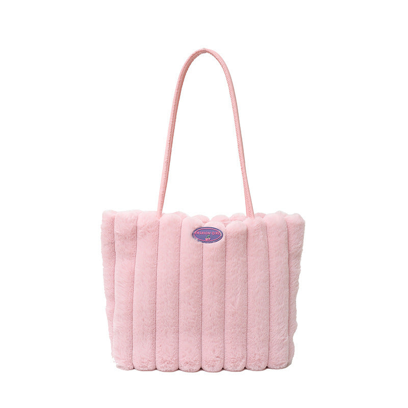 Autumn Winter Plush Casual Large Totes