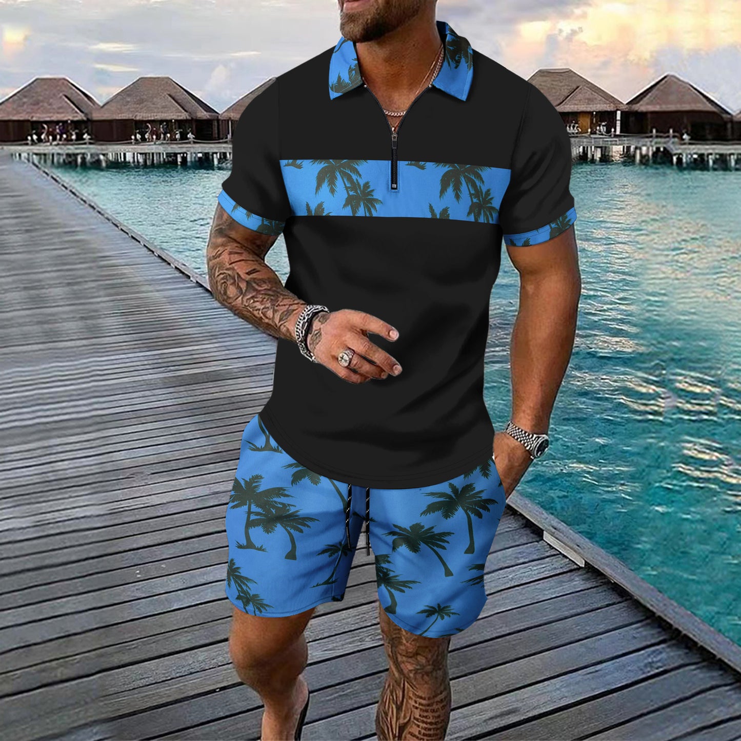 Summer New Men Casual Leisure Set
