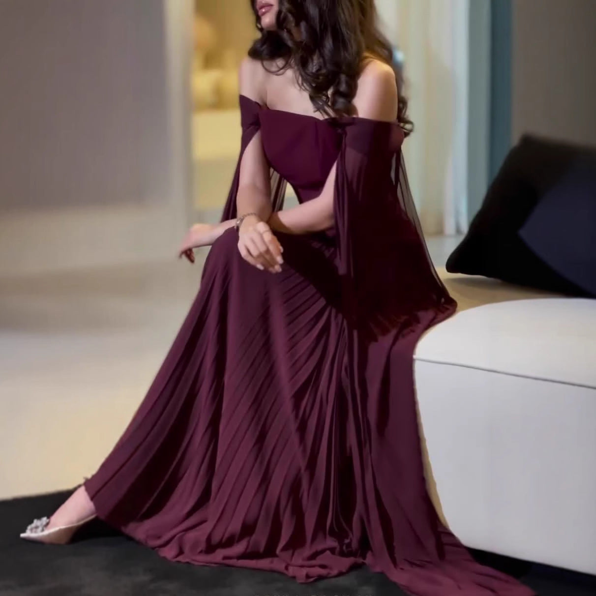 Women's Off-shoulder Mesh Elegant Dress