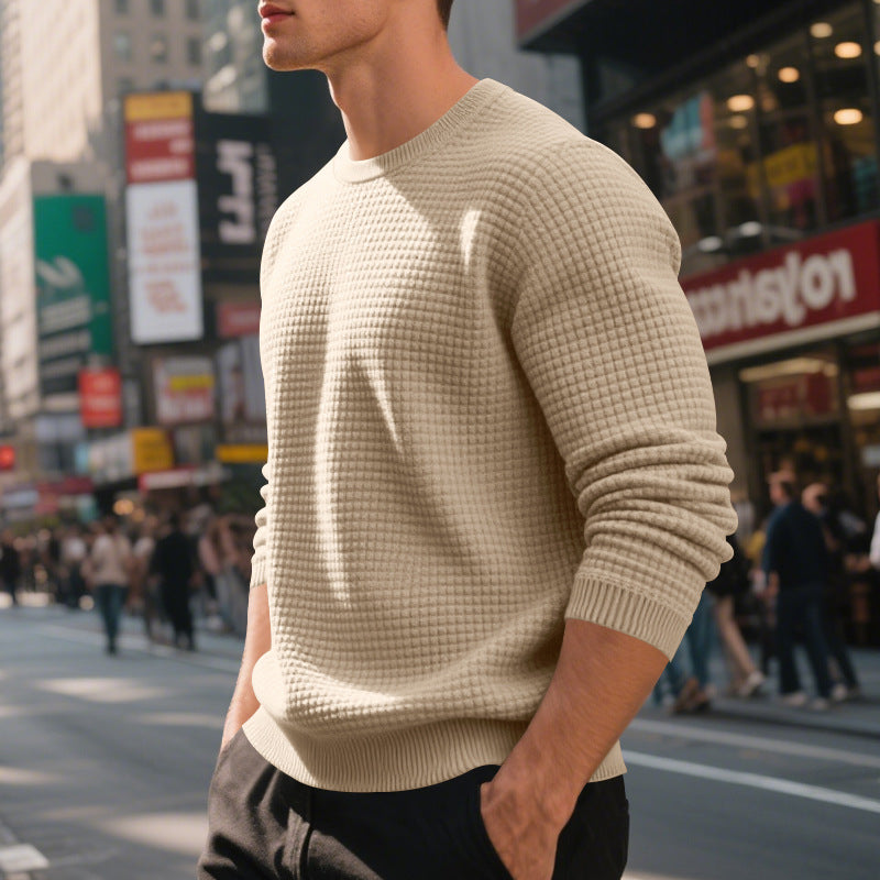 Loose Simple Sports Jacquard Sweater