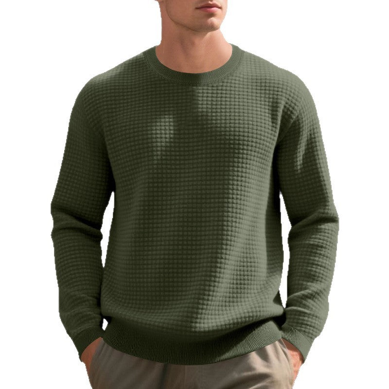 Loose Simple Sports Jacquard Sweater