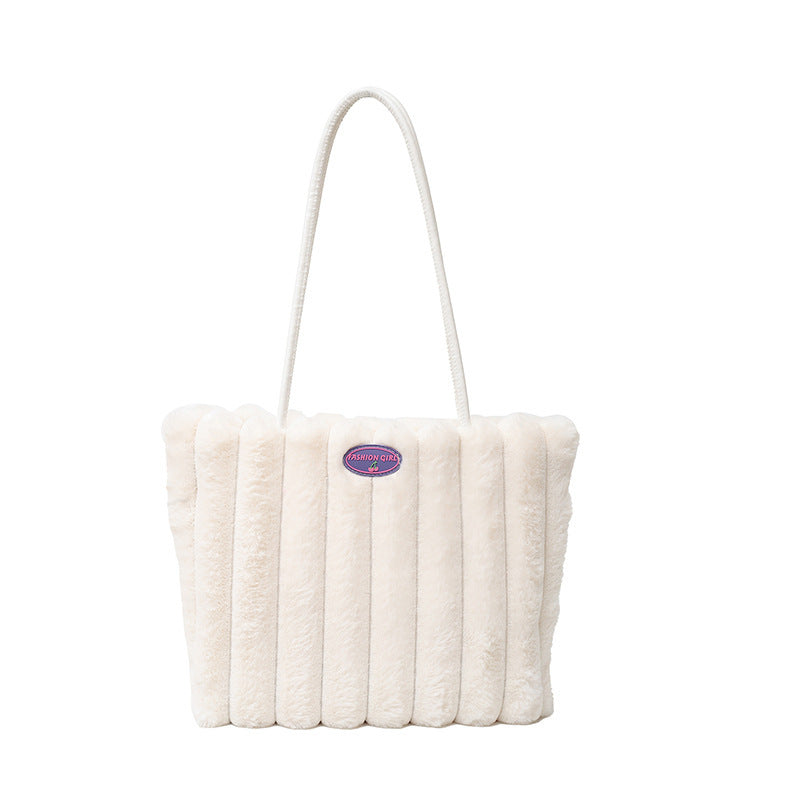 Autumn Winter Plush Casual Large Totes