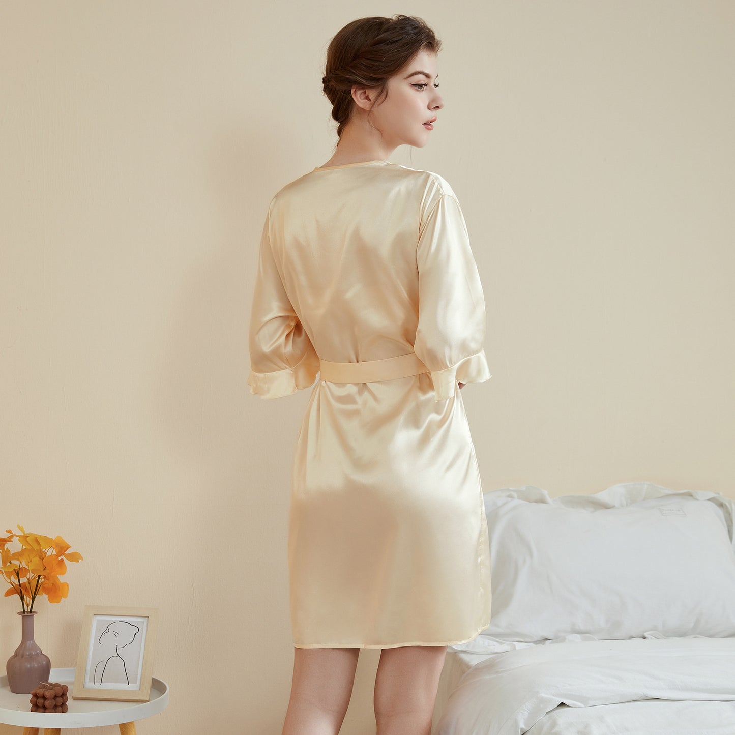 Ruffle Sleeve Cool Short Nightgown Bathrobe