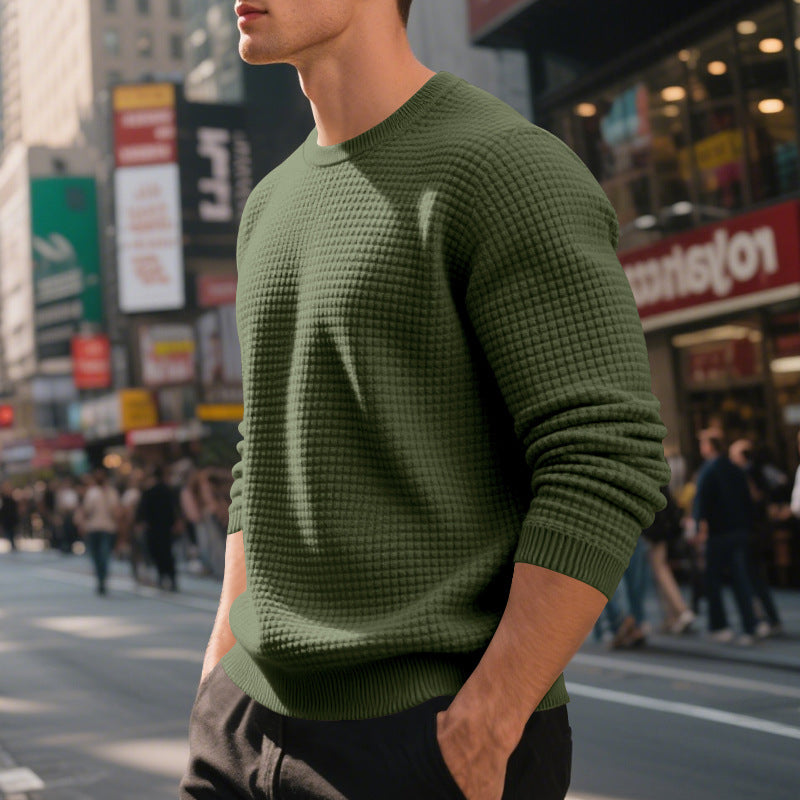 Loose Simple Sports Jacquard Sweater
