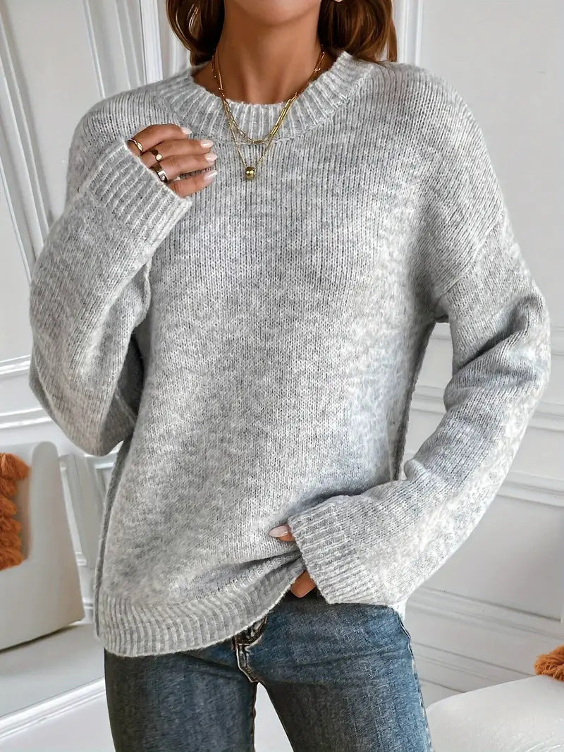 Casual Loose Round Neck Knit Sweater