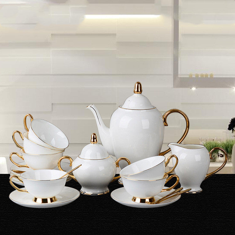 Gold-painted Coffee Cup & Tea Set