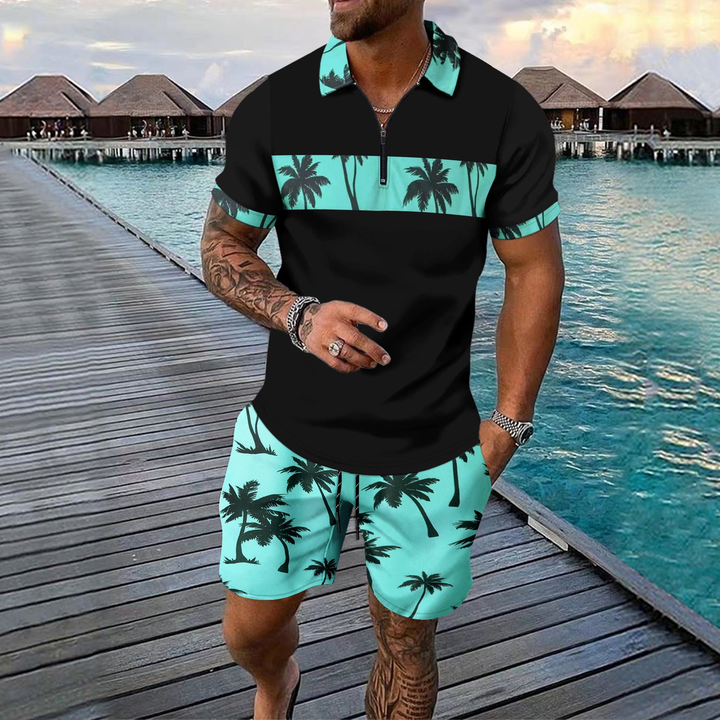 Summer New Men Casual Leisure Set