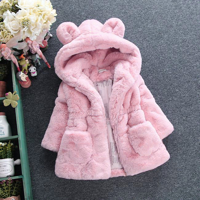 A Girl's Fur Coat for Autumn Winter