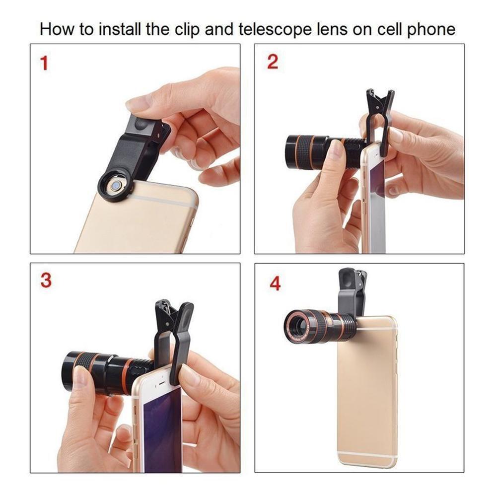HD 8X Clip On Optical Zoom Lens