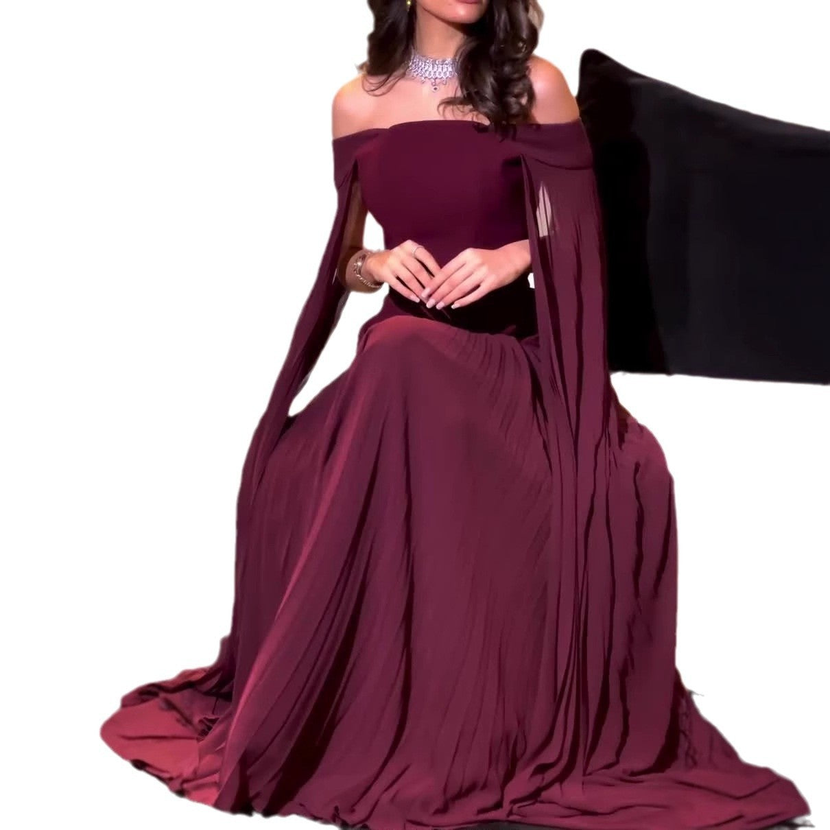 Women's Off-shoulder Mesh Elegant Dress