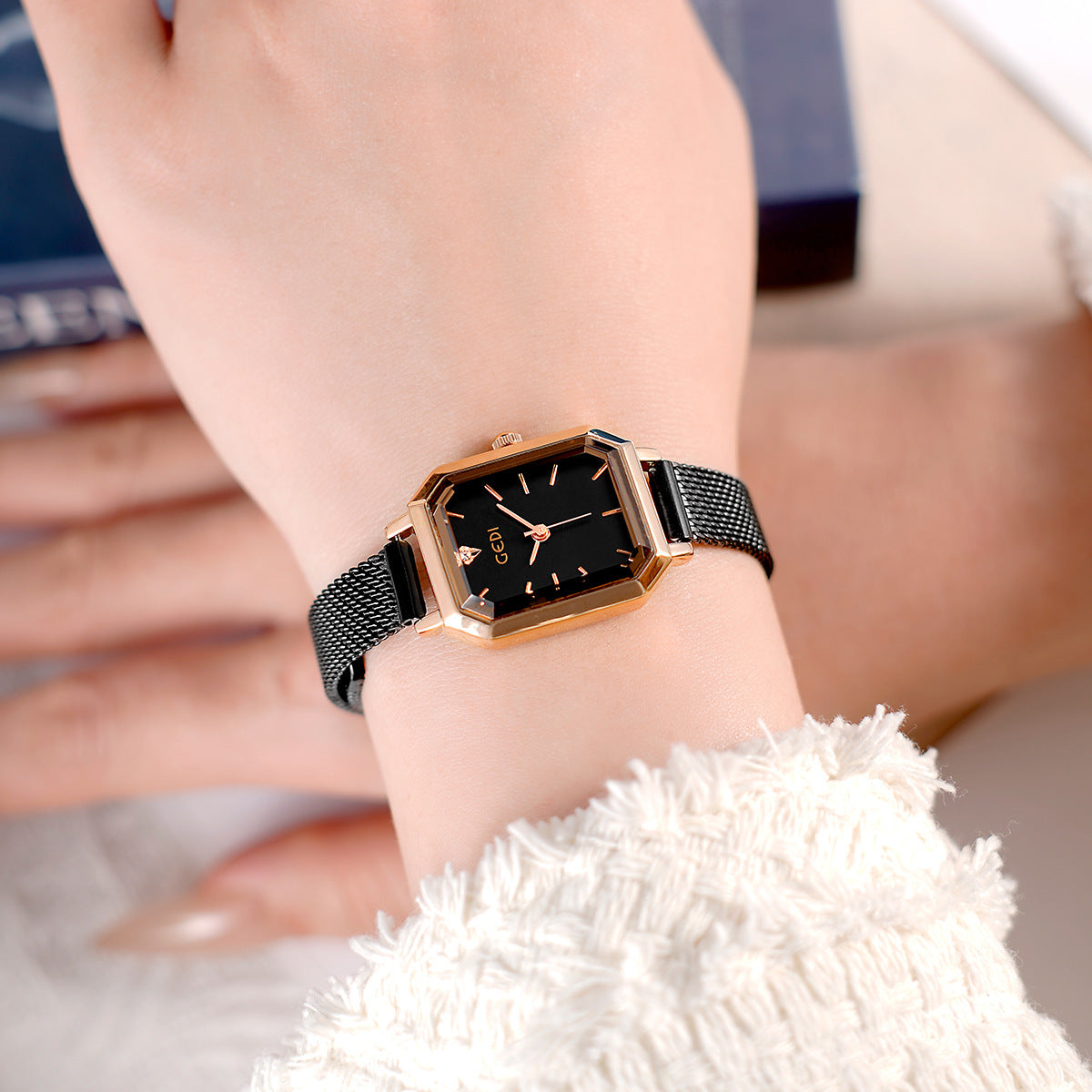 Simple Retro Square Casual Watch Women