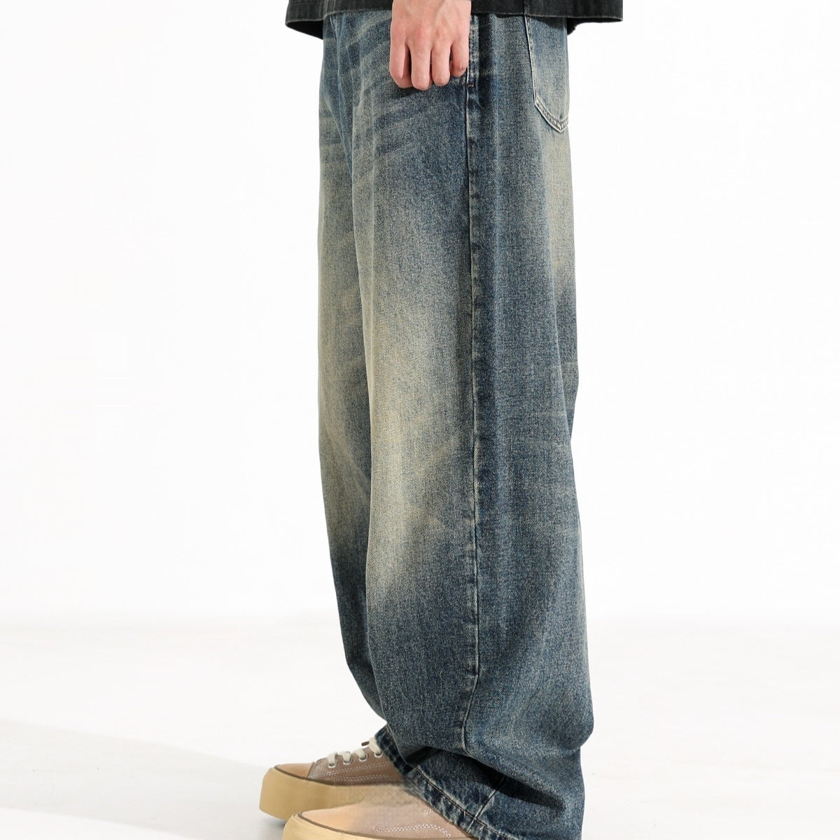 American Retro Wide Leg Jeans Men