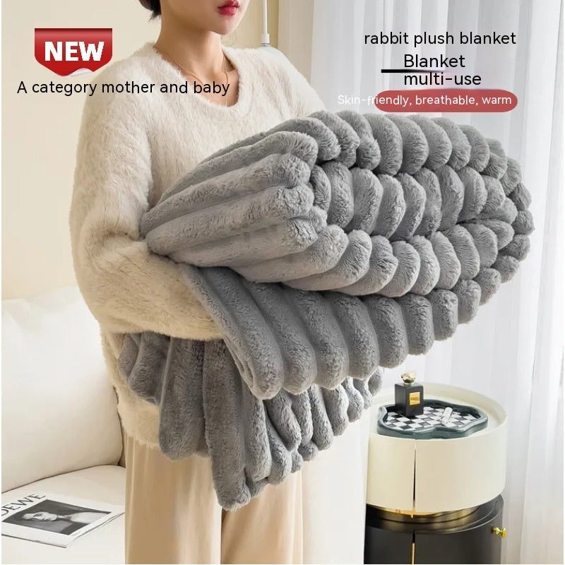 Soft Wind Bubble Velvet Fur Blanket