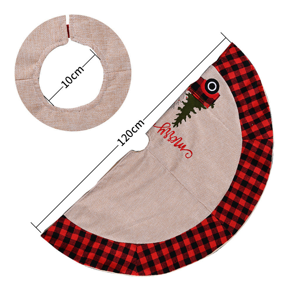 Linen Tree Skirt Car Christmas Decor