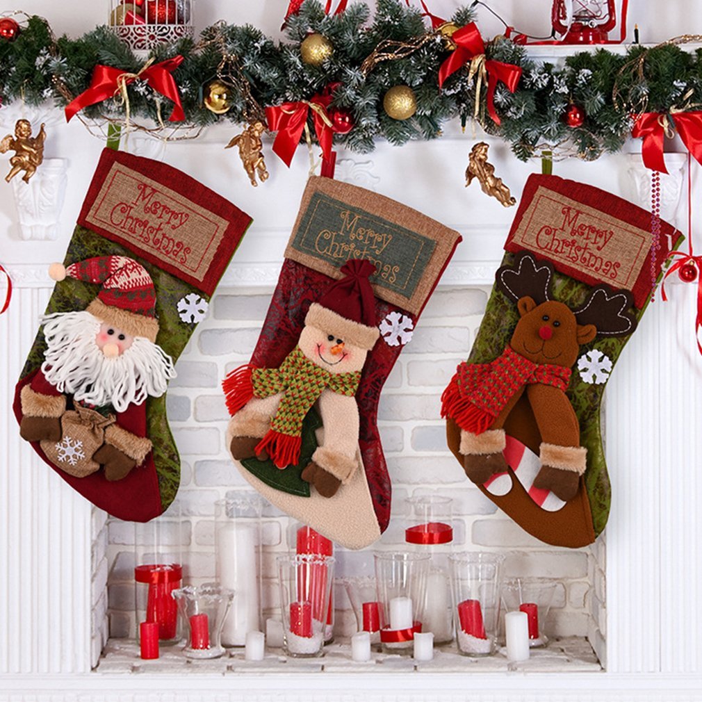 Christmas Stocking Socks Santa Decor