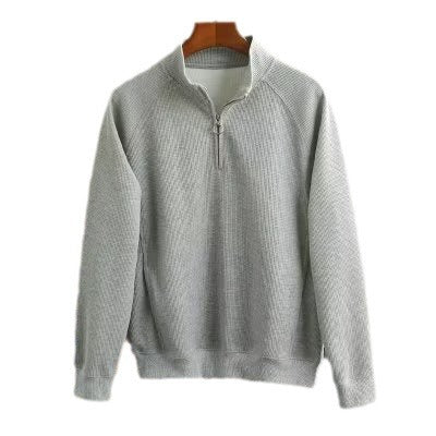 Solid Color Polo Shirt Men’s Waffle