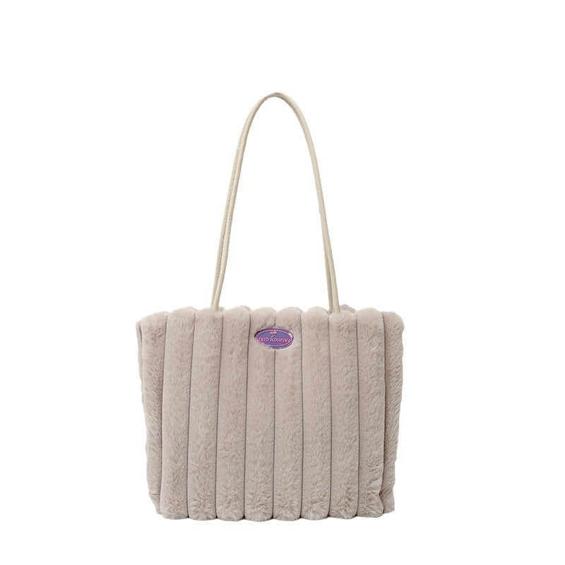 Autumn Winter Plush Casual Large Totes