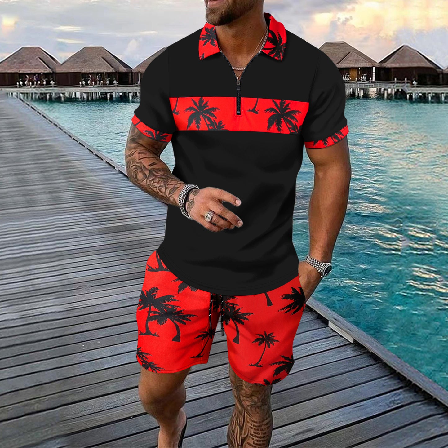 Summer New Men Casual Leisure Set