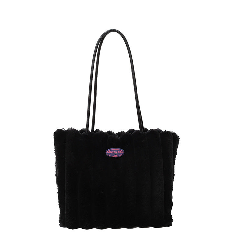 Autumn Winter Plush Casual Large Totes