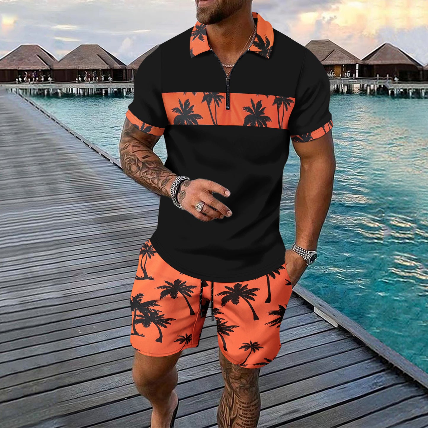 Summer New Men Casual Leisure Set