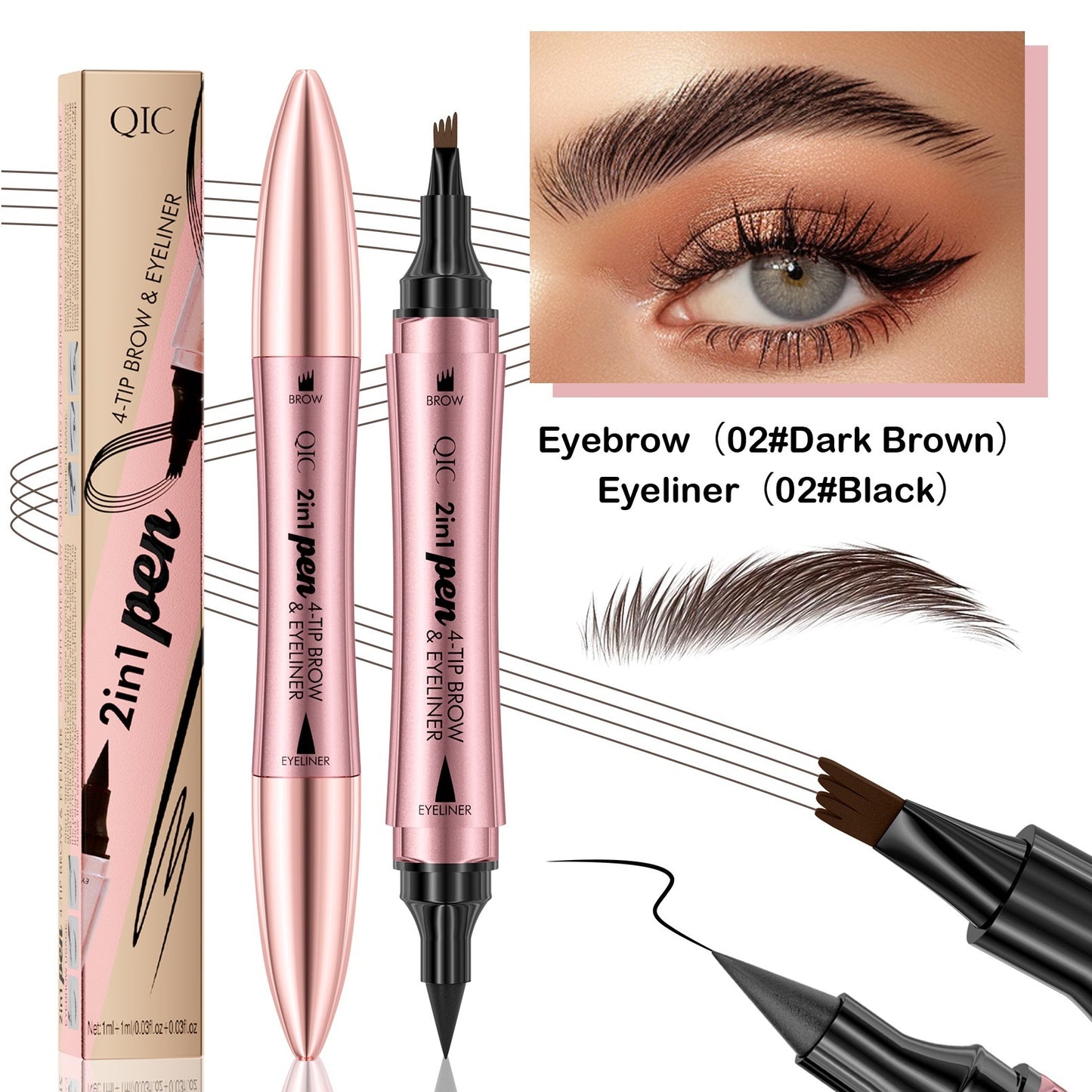 Double-headed 3D Four-fork Eyebrow
