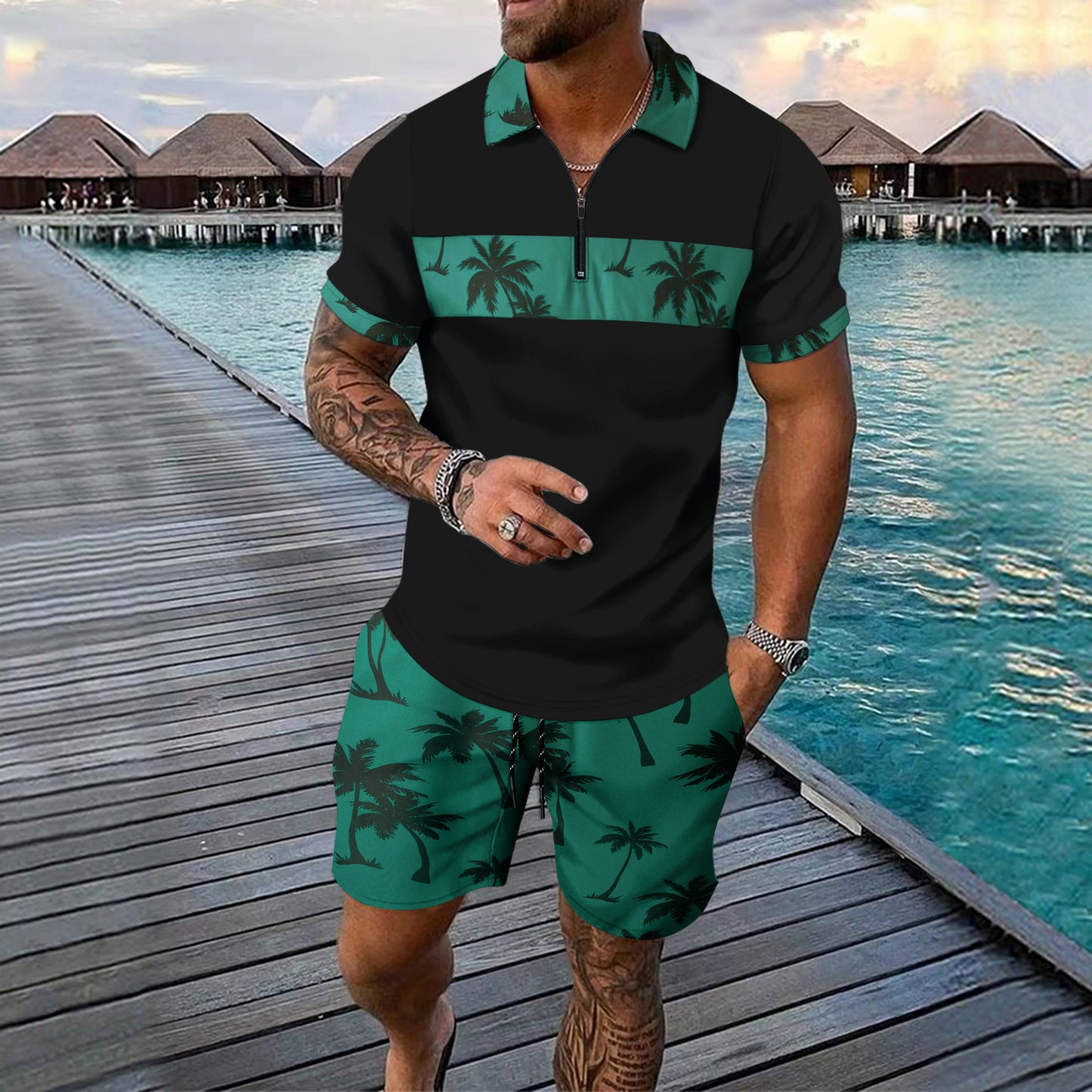 Summer New Men Casual Leisure Set