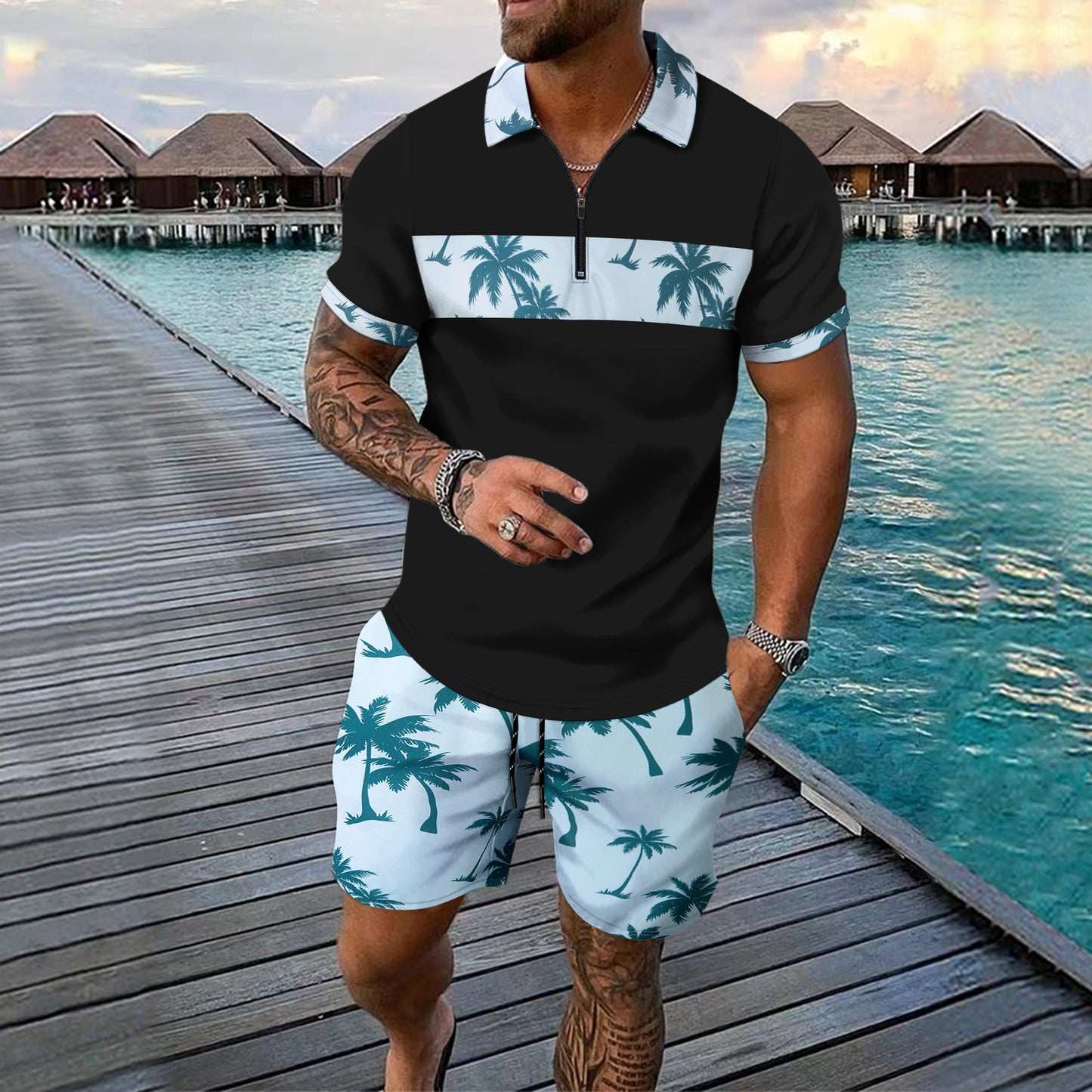 Summer New Men Casual Leisure Set