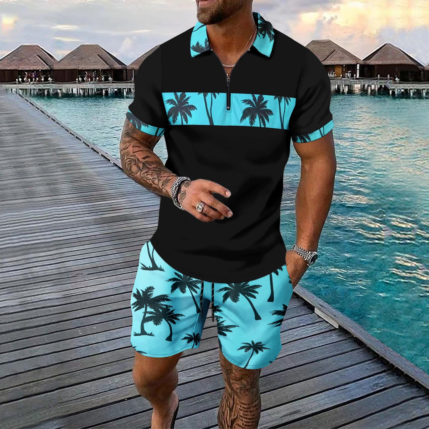 Summer New Men Casual Leisure Set