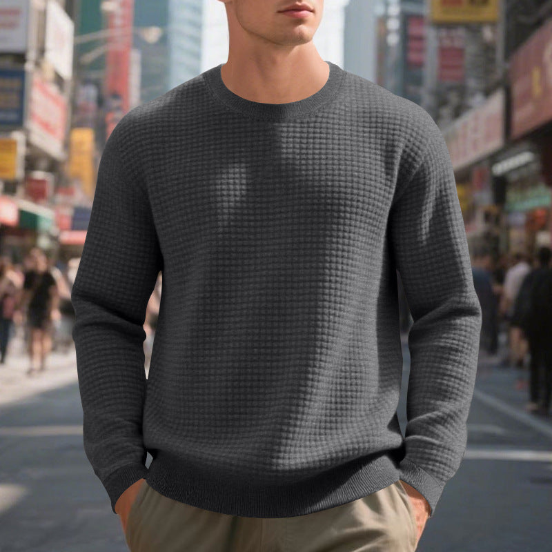 Loose Simple Sports Jacquard Sweater