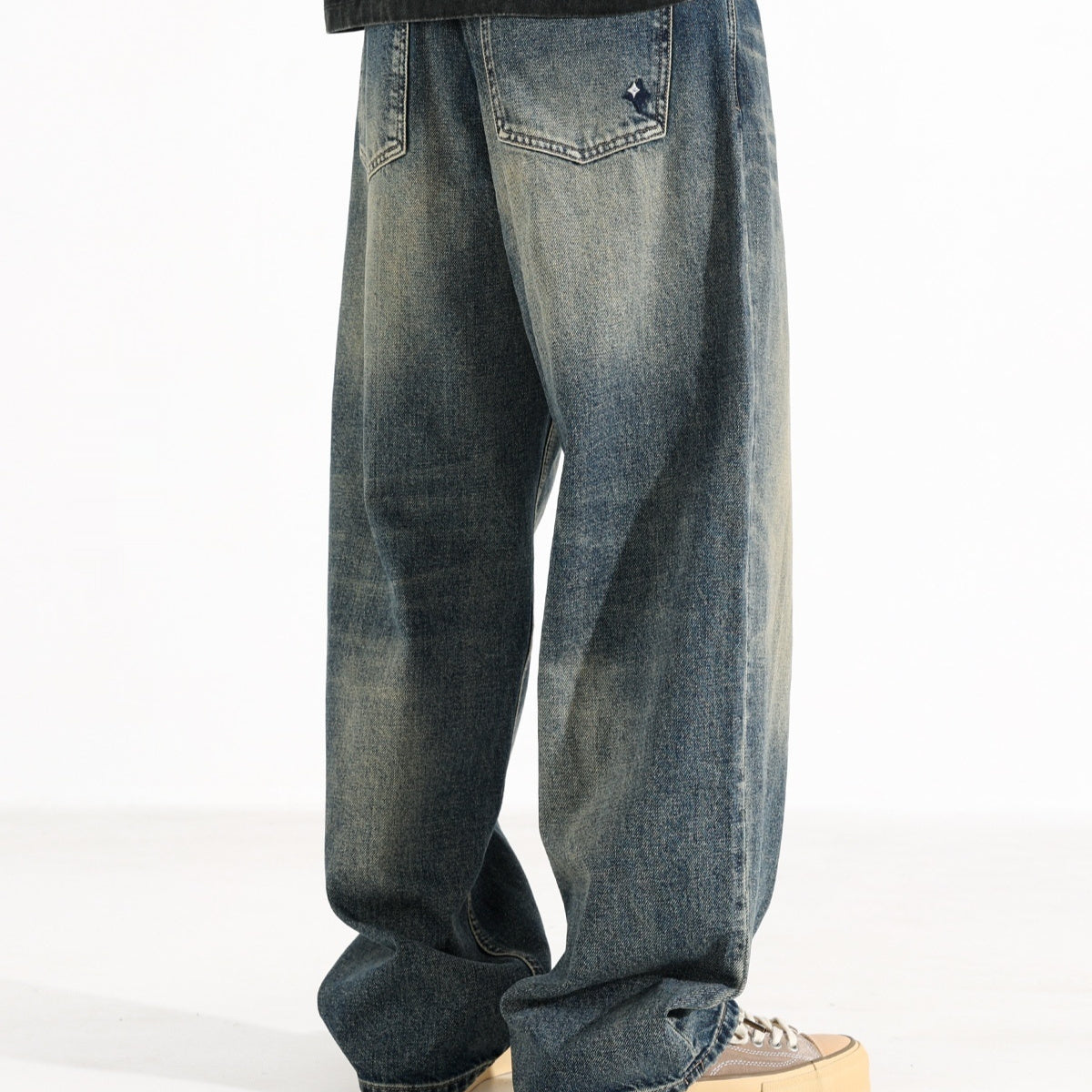 American Retro Wide Leg Jeans Men