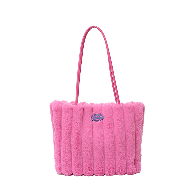 Autumn Winter Plush Casual Large Totes